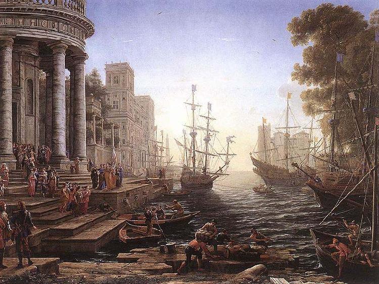 Claude Lorrain Port Scene with the Embarkation of St Ursula Norge oil painting art